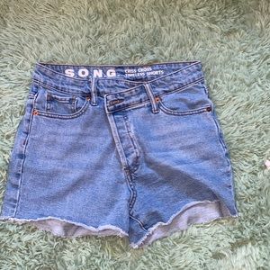 WOMENS jean shorts criss cross